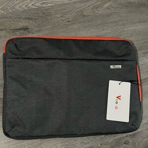 Voova Laptop Zip Top Case, NWT, Gray & Orange